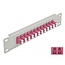 Delock 10″ Fiber Optic Patch Panel 12 Port LC Duplex violet 1U grey