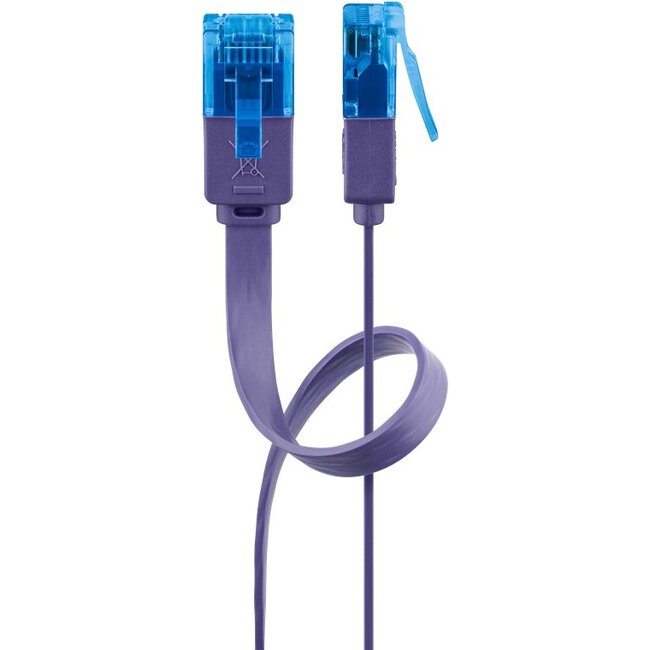 Goobay CAT 6A Flat Patch Cable U/UTP, violet 0.5 m