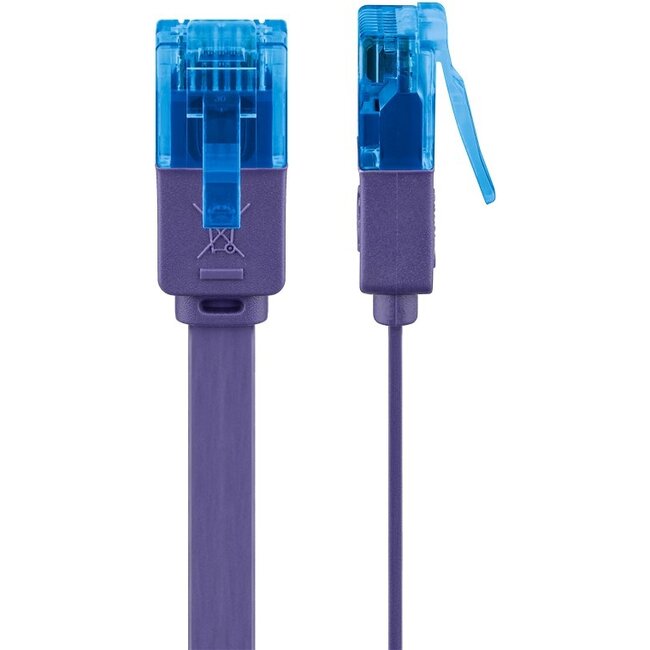 Goobay CAT 6A Flat Patch Cable U/UTP, violet 0.5 m
