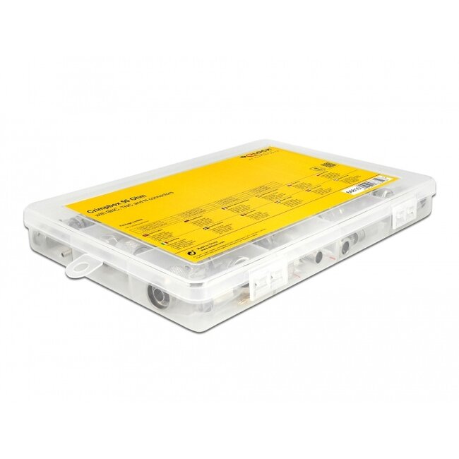 Delock Crimpbox 48 pieces 50 Ohm with BNC, TNC and N connectors