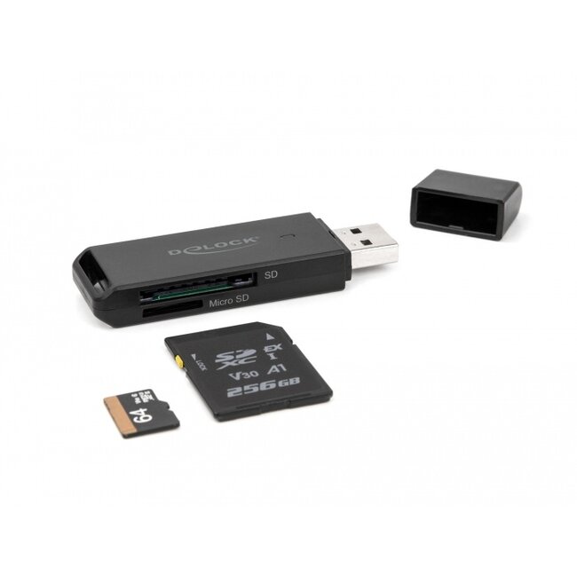 Delock Card Reader SuperSpeed USB 5 Gbps for SD and Micro SD memory cards