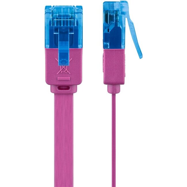 Goobay CAT 6A Flat Patch Cable U/UTP, magenta 2 m