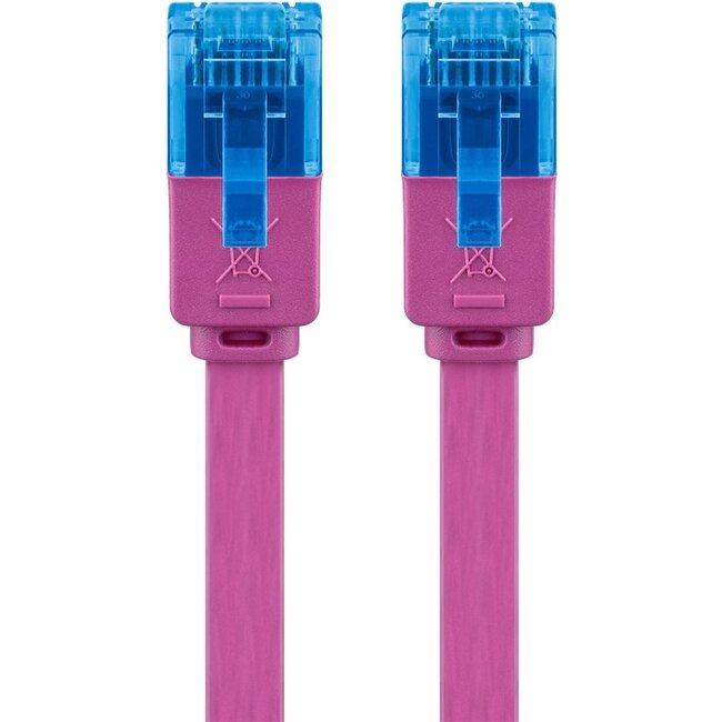 Goobay CAT 6A Flat Patch Cable U/UTP, magenta 2 m