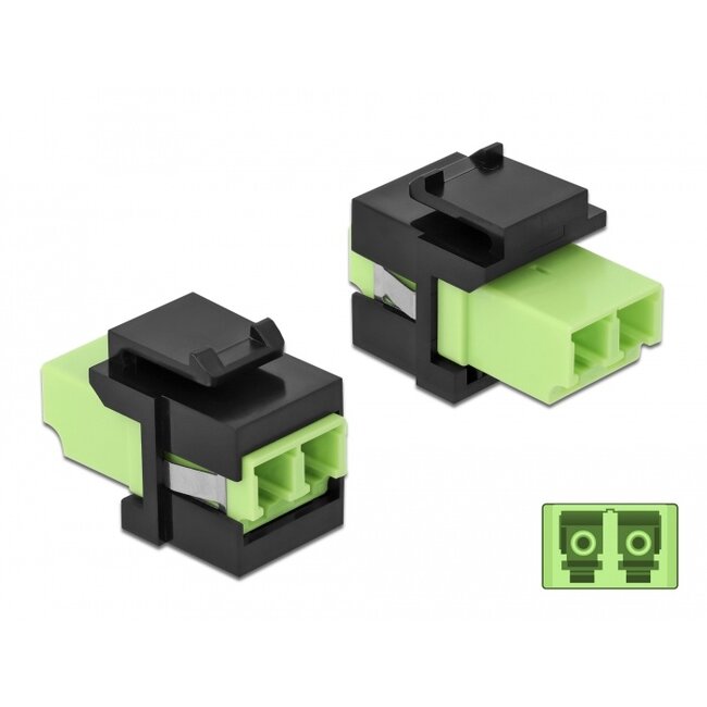 Delock Keystone Module LC Duplex female to LC Duplex female limegreen / black