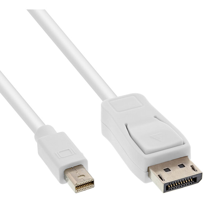 InLine® Mini DisplayPort OUT zu DisplayPort IN Kabel, wit, 1,5m