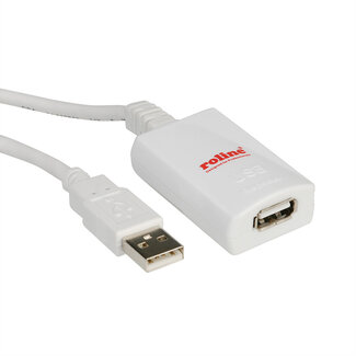 Roline ROLINE USB 2.0 verlengkabel, wit, 5 m