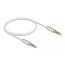 Delock Stereo Jack Cable 3.5 mm 4 pin male to male Ultra Slim 0.5 m white