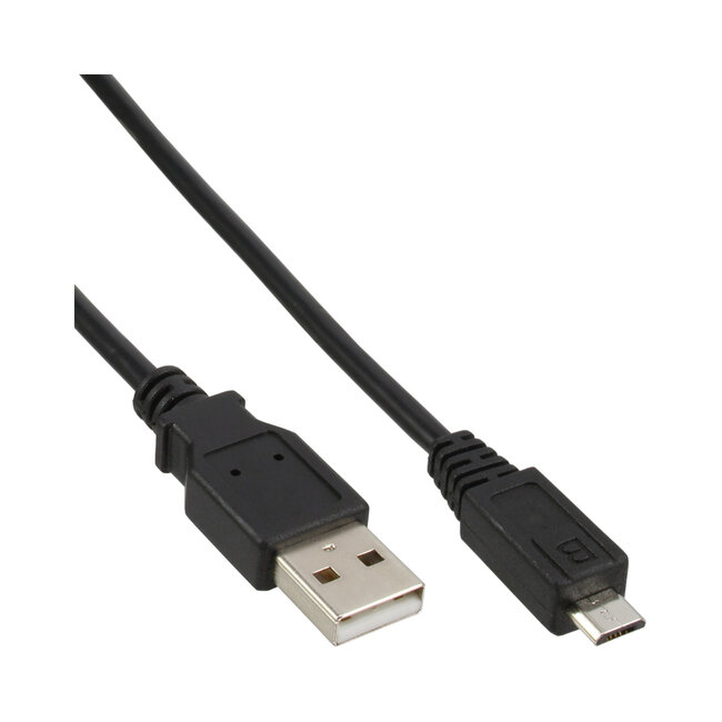 InLine® Micro-USB 2.0 kabel, USB A naar Micro-B, zwart, 1.8m