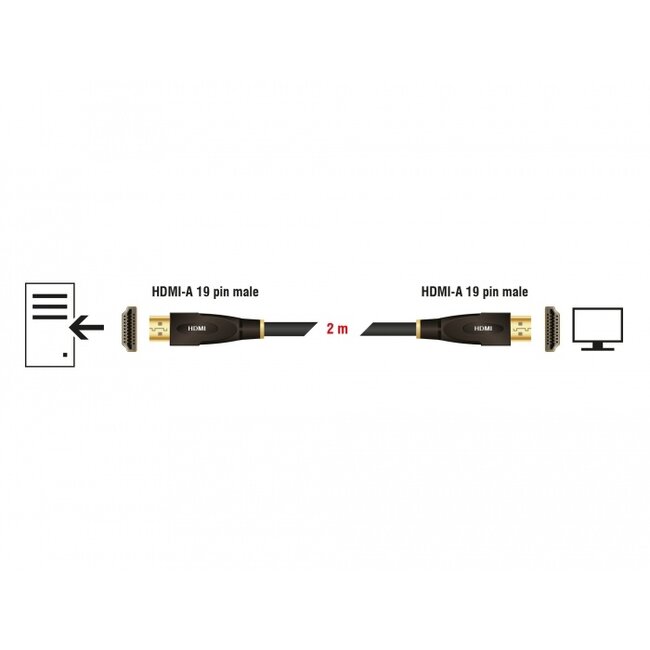 Delock High Speed HDMI with Ethernet Cable 4K 30 Hz 2 m