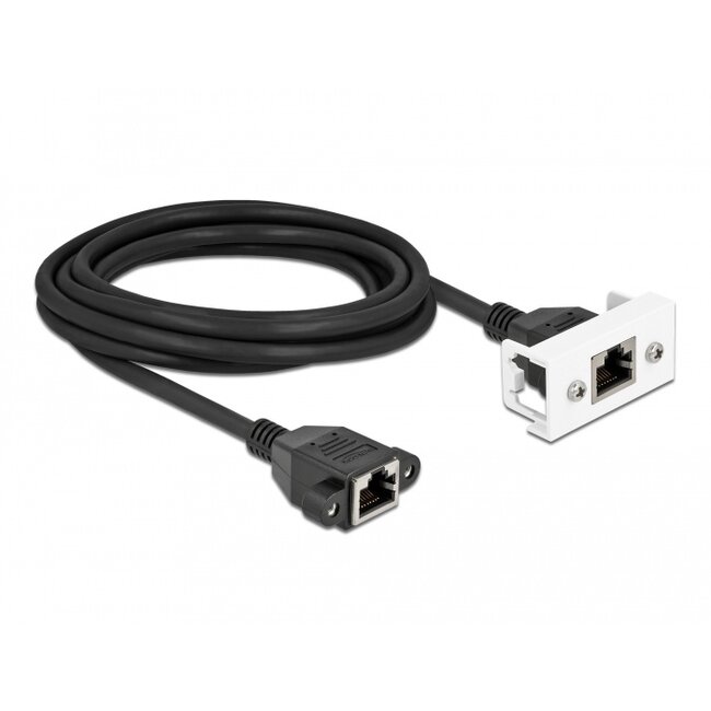 Delock Network Extension Cable for Easy 45 Module S/FTP RJ45 jack to RJ45 jack Cat.6A 3 m black