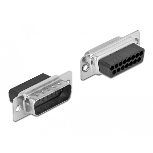 Delock D-Sub 15 pin male to RJ45 female Assembly Kit black