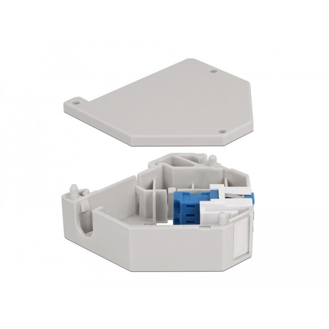 Delock DIN rail Adapter with Keystone LC Duplex female to LC Duplex female blue