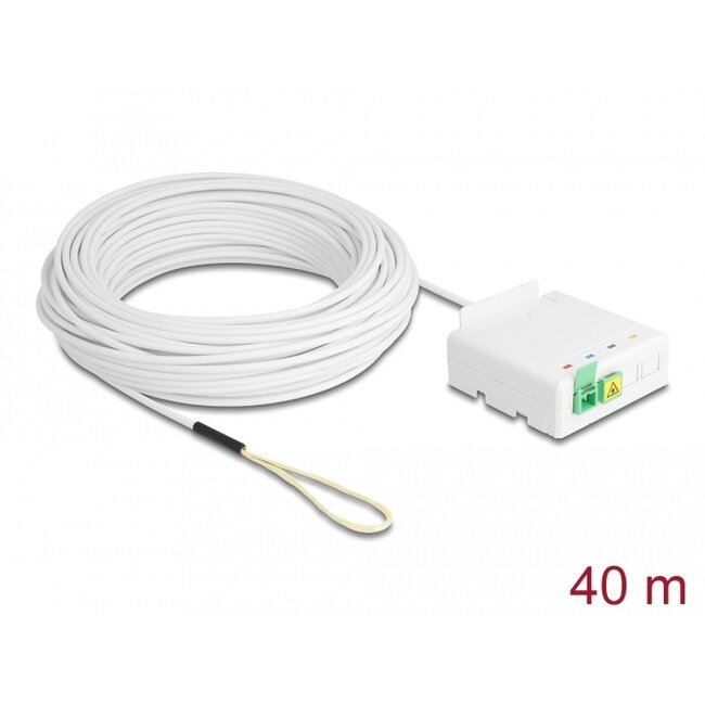 Delock Optical Fiber Connection Box 2 x SC/APC Simplex with drop cable set 40 m