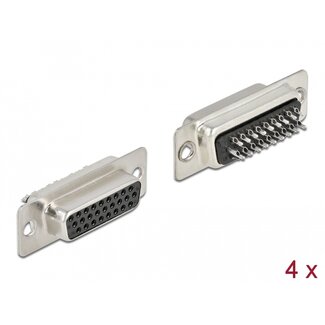 DeLOCK Delock D-Sub HD 26 pin female metal, solder version, 4 pieces