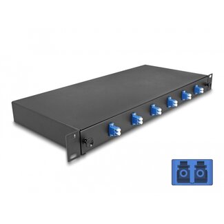 DeLOCK Delock 19″ Optical Fiber Splice Box 6 x LC Duplex OS2 1U complete assembled