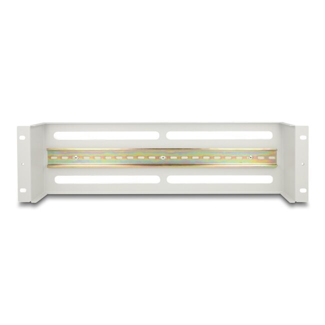 Delock 19″ Circuit-breaker strip with cover and DIN rail 3U metal grey