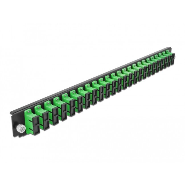 Delock 19″ Splice Box Front Panel 24 port SC Duplex green