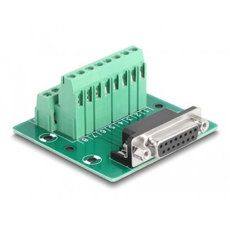 DeLOCK Delock D-Sub 15 pin female to Terminal Block for DIN rail