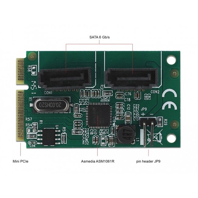 Delock Mini PCIe Converter to 2 x SATA with RAID