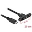 Delock Cable USB 2.0 Micro-B female panel-mount > USB 2.0 Micro-B male 25 cm