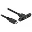 Delock Cable USB 2.0 Micro-B female panel-mount > USB 2.0 Micro-B male 25 cm