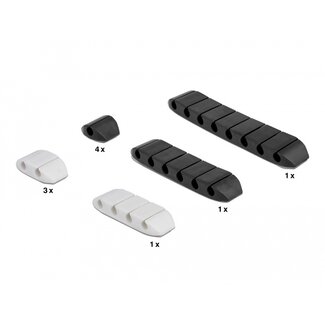 DeLOCK Delock Cable holder trapezoid self-adhesive combo set 10 pieces black / white