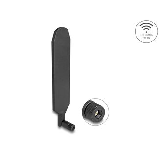DeLOCK Delock LTE GNSS Antenna SMA plug 1.5 - 3.0 dBi omnidirectional rotatable with tilt joint black
