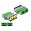 Delock Optical Fiber Coupler with laser protection flip SC Duplex female to SC Duplex female Single-mode green