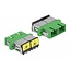 Delock Optical Fiber Coupler with laser protection flip SC Duplex female to SC Duplex female Single-mode green