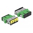 Delock Optical Fiber Coupler with laser protection flip SC Duplex female to SC Duplex female Single-mode green
