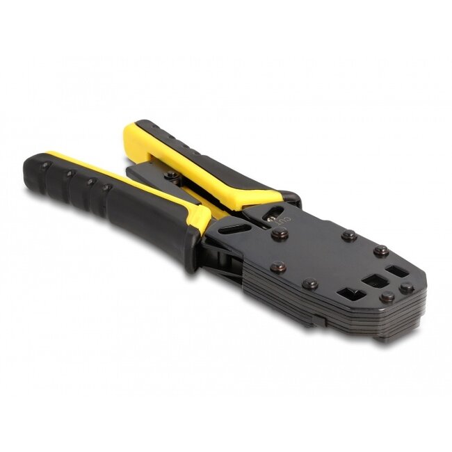 Delock Universal Crimping Tool with wire stripper for 10P (RJ50), 8P (RJ45), 6P (RJ12/11), 6P DEC or 4P modular plugs