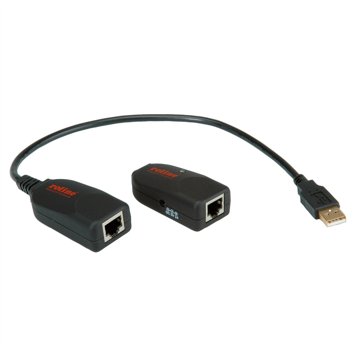 Roline USB 2.0 Extender over RJ-45 Transparant kabeladapter/verloopstukje