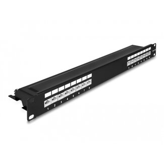 DeLOCK Delock 19″ Patch Panel 16 port Cat.6A 1U black