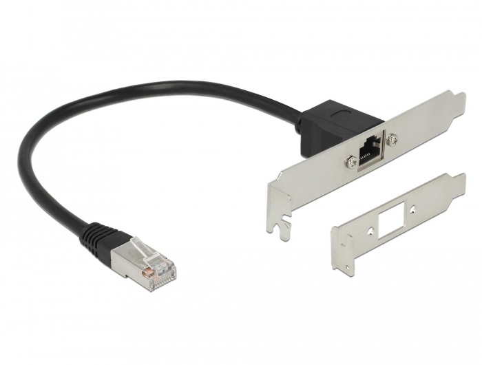 DeLOCK 85803. Snoerlengte: 0,3 m, Kabel standaard: Cat5e, Kabelafscherming: F/UTP (FTP), Aansluiting 1: RJ-45, Aansluiting 2: RJ-45