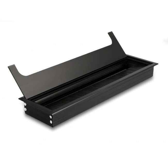 Delock Cable grommet for table mounting with brush 280 x 80 x 28 mm black