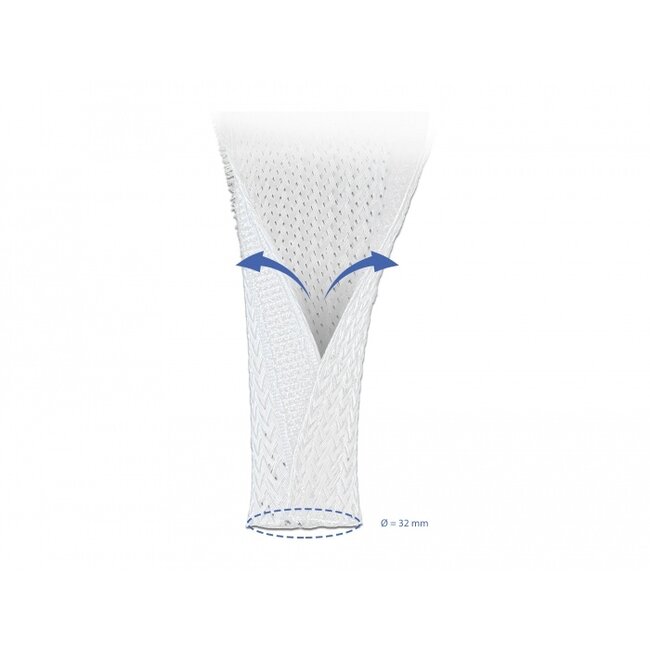 Delock Braided Sleeving with Hook-and-Loop Fastener 10 m x 32 mm white