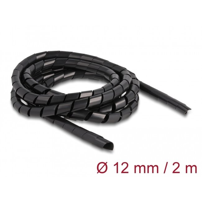 Delock Spiral Hose flexible 2 m x 12 mm black