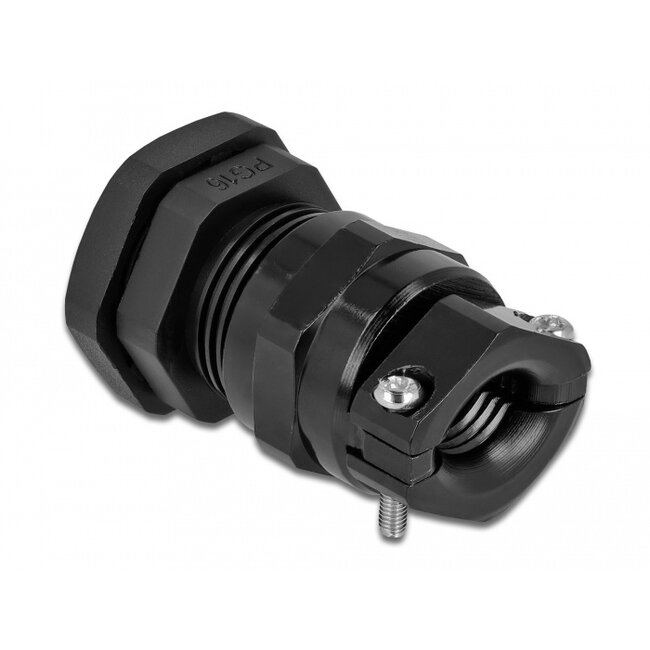 Delock Cable Gland PG16 with strain relief and bending protection black