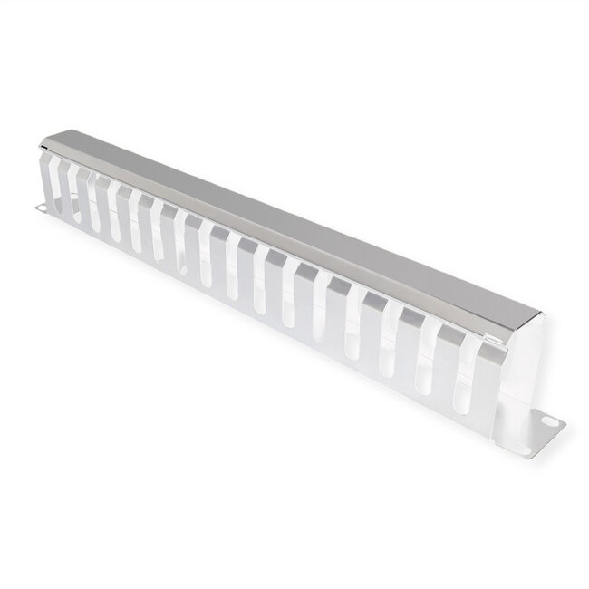 VALUE 19" Frontplaat 1 HE met rangeerkanaal 40 x 60 mm, grijs