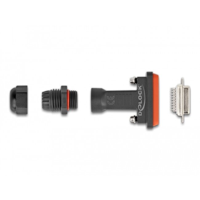 Delock D-Sub HD 26 pin female with housing IP67 waterproof