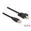 Delock Cable USB 2.0 Type-A male to Type-B male with screws 0.5 m