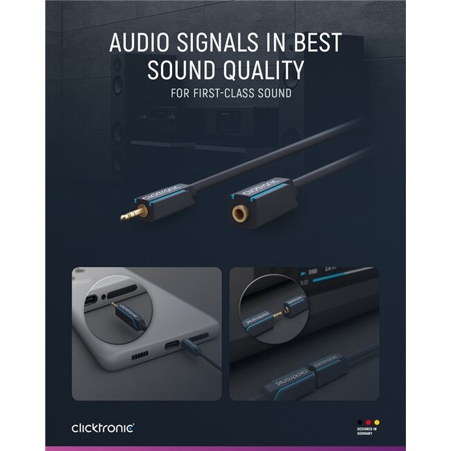 Clicktronic 3.5 mm AUX Extension Cable, Stereo 1.5 m