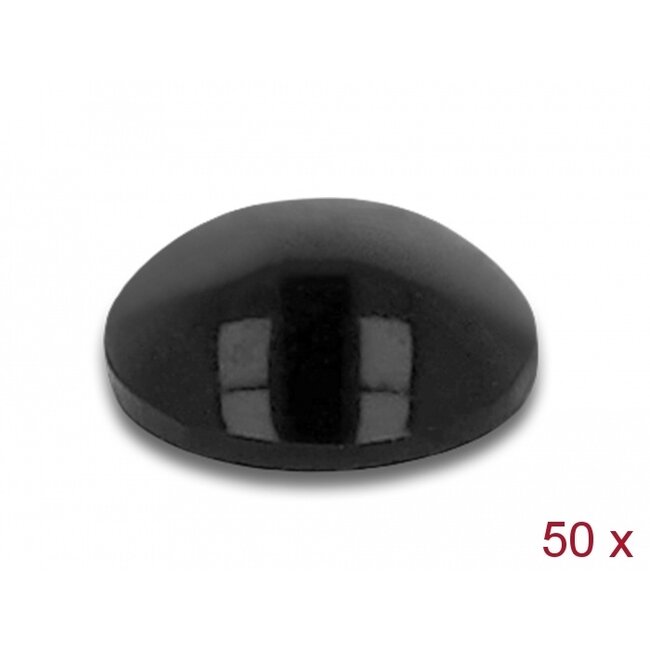 Delock Rubber feet round self-adhesive 10 x 3 mm 50 pieces black