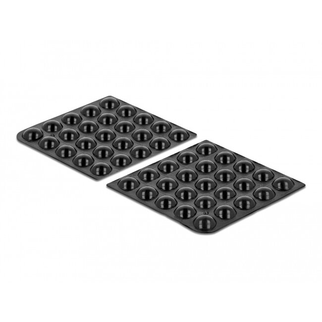 Delock Rubber feet round self-adhesive 10 x 3 mm 50 pieces black