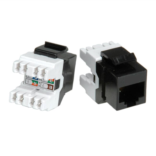 ROLINE Cat.5e (Klasse D) Keystone, RJ45, niet afgeschermd, zwart