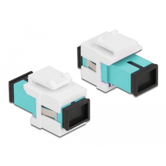 Delock Keystone Module SC Simplex female to SC Simplex female aqua / white