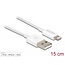 Delock USB data and power cable for iPhone™, iPad™, iPod™ white 15 cm