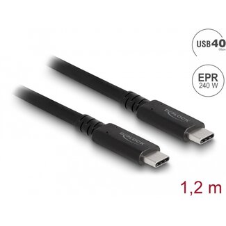 DeLOCK Delock USB4™ 40 Gbps Coaxial Cable 1.2 m USB PD 3.1 Extended Power Range 240 W