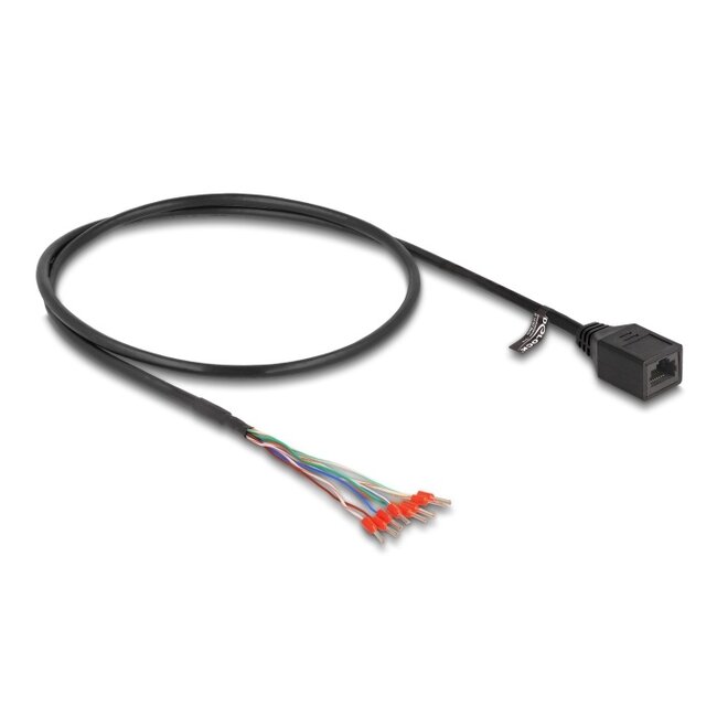 Delock Cable RJ45 jack to wire end ferrules Cat.5e 50 cm black