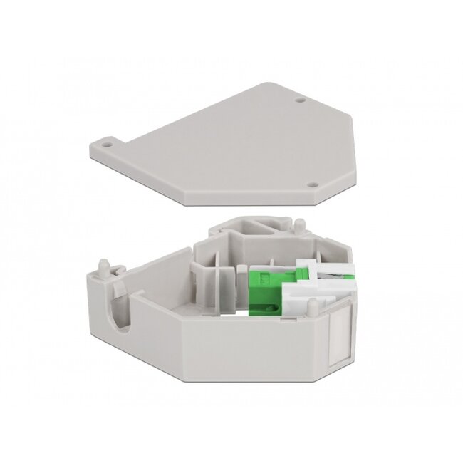 Delock DIN rail Adapter with Keystone SC Simplex female to SC Simplex female green